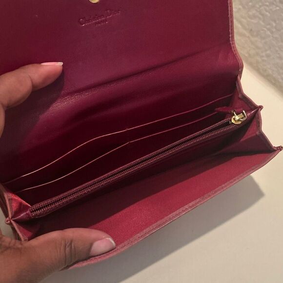 Christian Dior Long Wallet Mauve Pink All Over Logo Print Card Holder Luxury - Picture 6 of 10